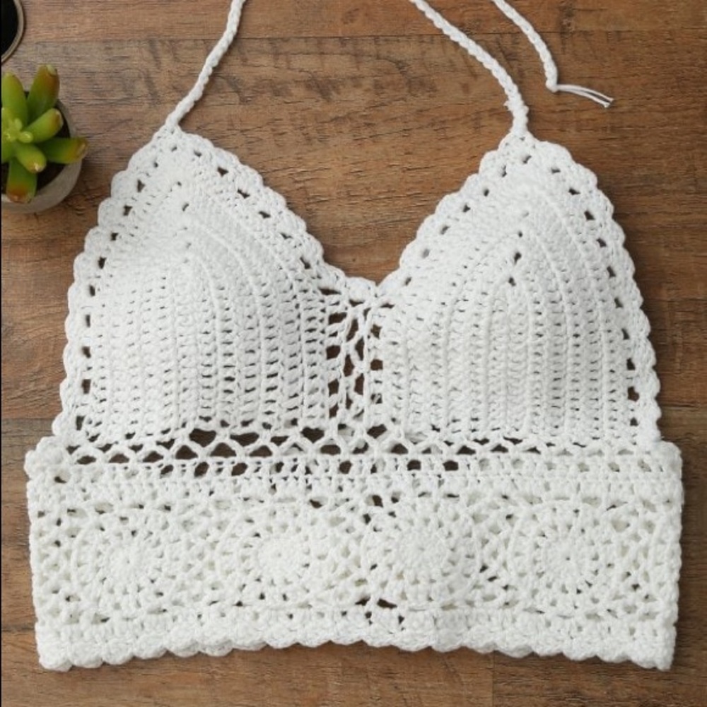 Crochet Midi Bikini Crop Top
